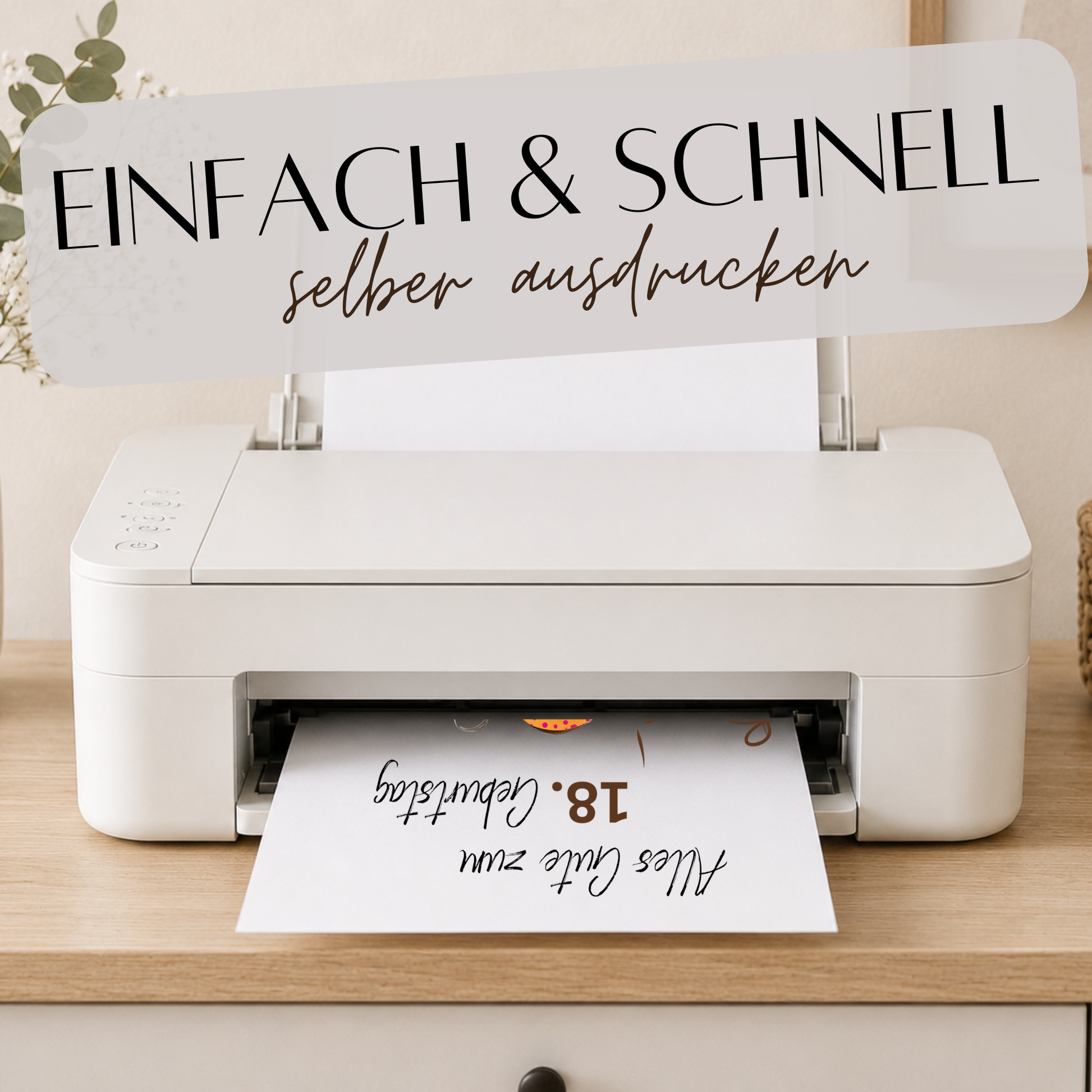 Geldgeschenk Geburtstag Printable mit Frau im Shopping-Look, Einkaufstaschen und Schriftzug „Alles Gute zum Geburtstag – Viel Spaß beim Shoppen“, Digital Download DIN A4