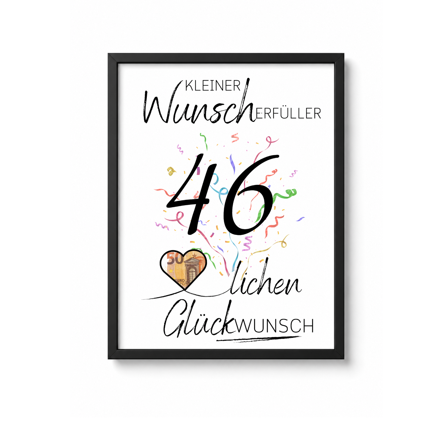 Dieses Printable eignet sich ideal für Männer und Frauen zum 46. Geburtstag und macht aus einem einfachen Geldgeschenk eine liebevolle und dekorative Überraschung.