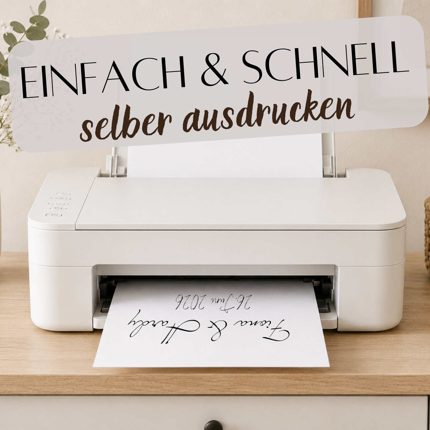 Personalisiertes Geldgeschenk zur Hochzeit mit Brautpaar im blauen Oldtimer Cabrio, Namen und Datum, Printable Poster DIN A4 zum Ausdrucken und Einrahmen.