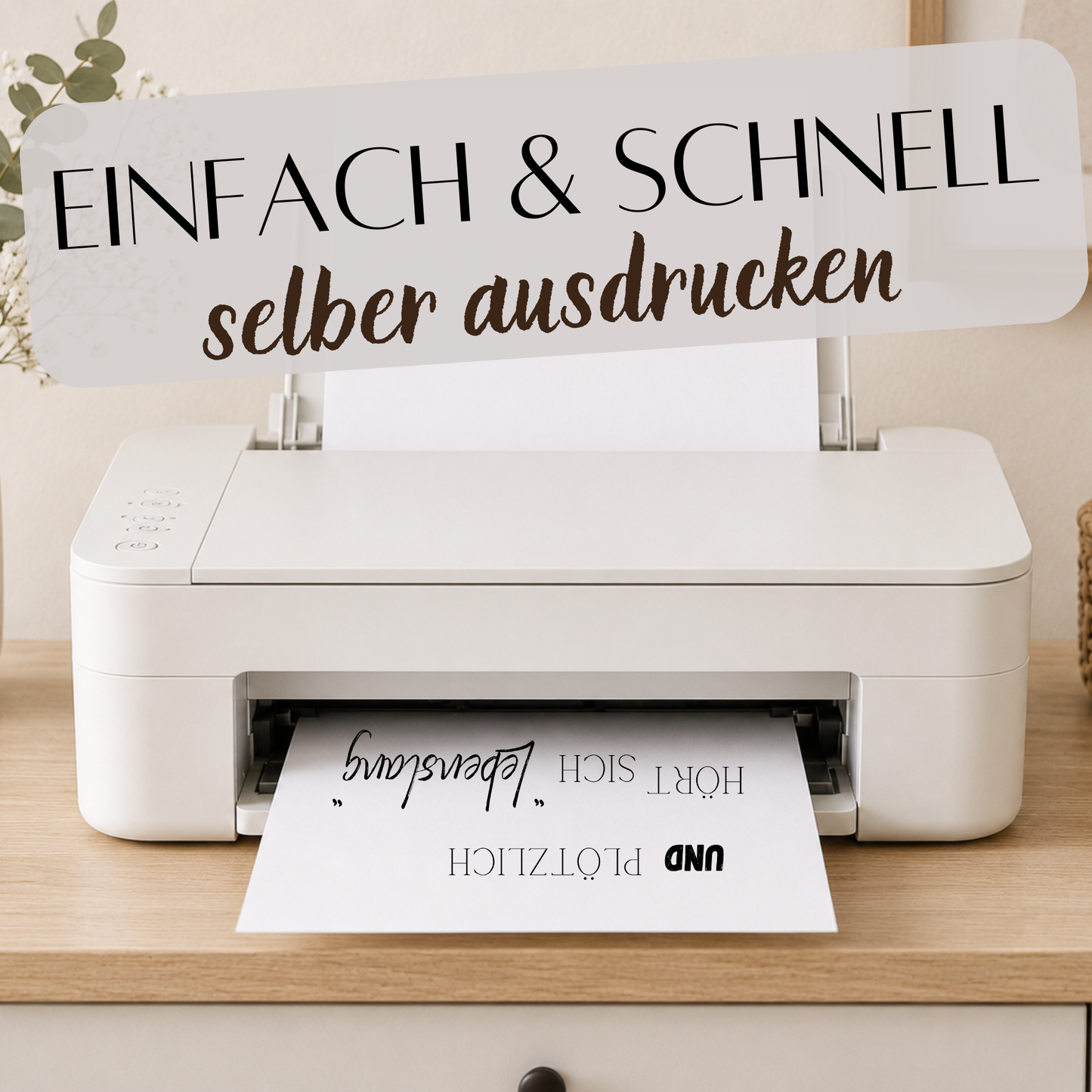 Personalisiertes Hochzeit Poster mit romantischem Spruch „Und plötzlich hört sich lebenslang romantisch an“, verliebtes Paar im Aquarellstil, Digital Download DIN A4 Printable