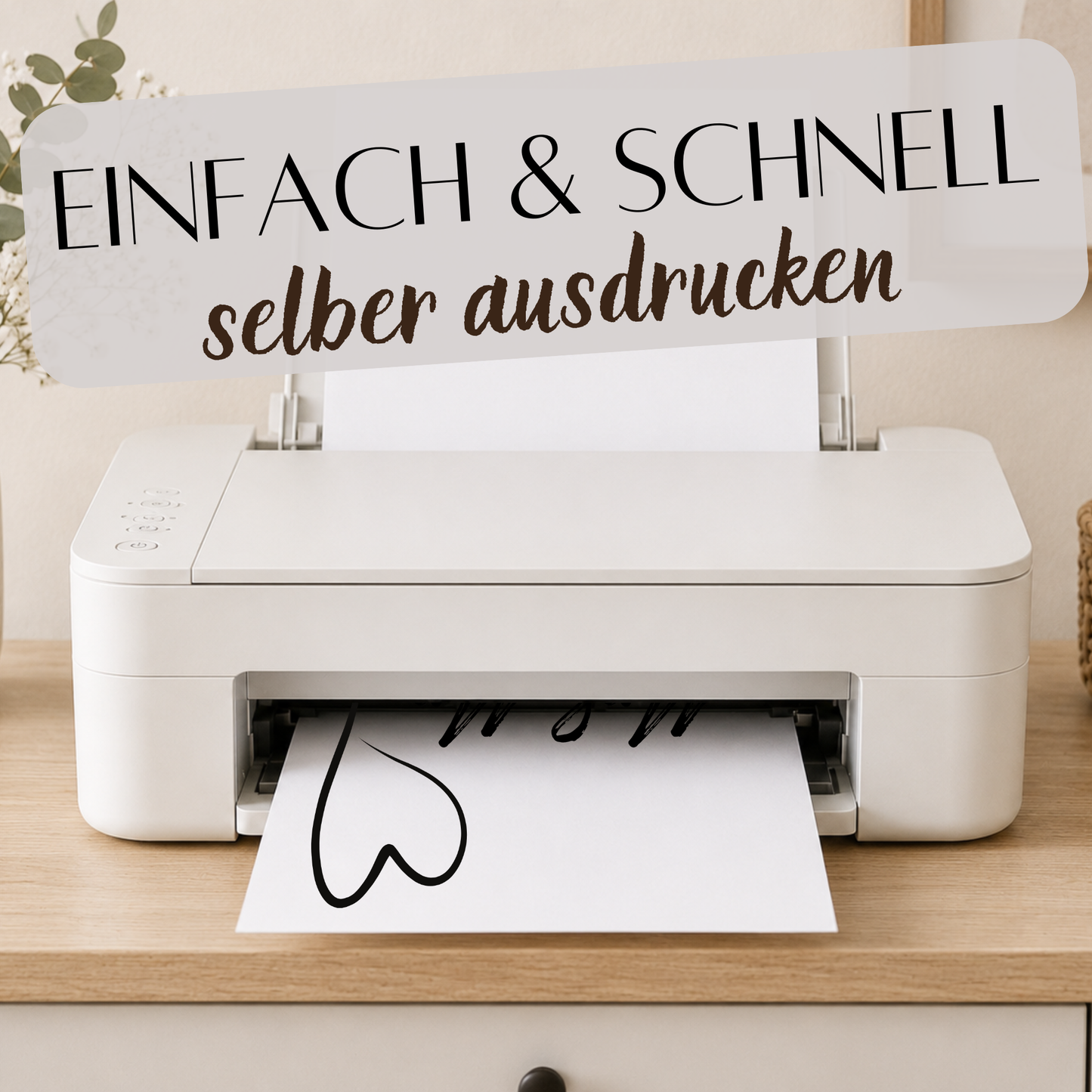 Personalisiertes Hochzeit Poster mit Brautpaar Skizze, Namen und Datum im minimalistischen Schwarz-Weiß Design als Digital Download zum Ausdrucken.