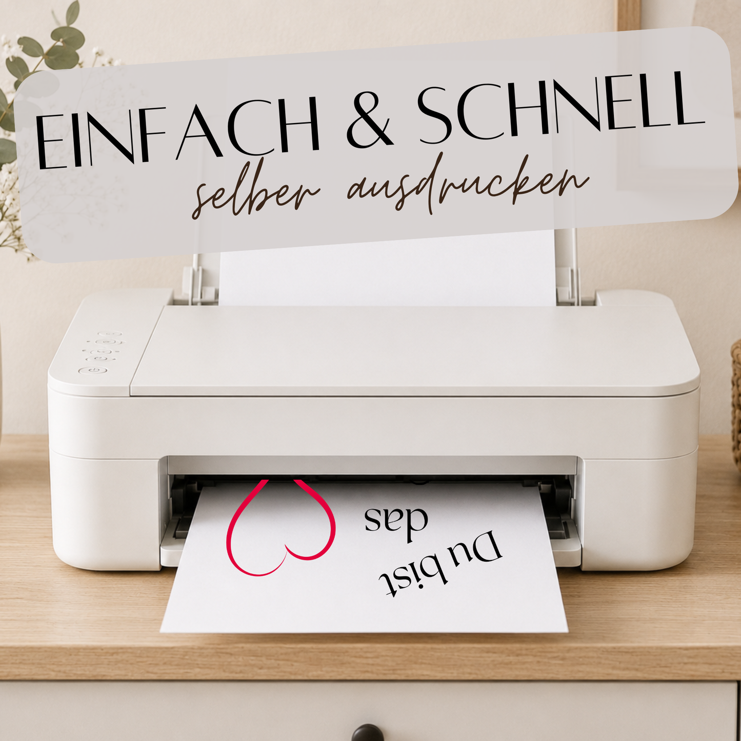 Poster mit Spruch „Du bist das Beste, was ich im Internet gefunden habe“ mit rotem Herz und Einkaufswagen Symbol als Digital Download Printable im DIN A4 Format